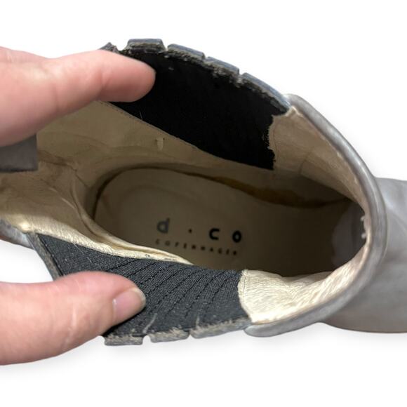 DICO D.Co Copenhagen Gray Leather Pointed Toe Chelsea Boots Women's EU40 US 9.5 - Picture 7 of 10